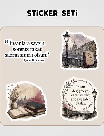 Suç ve Ceza Sticker Seti 9.90 TL - Tıkla ve Keşfet