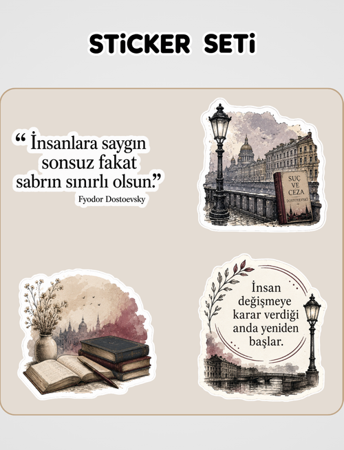 Suç ve Ceza Sticker Seti
