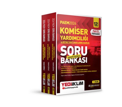PAEM Komiser Yardımcılığı ve Rütbe Terfi Sınavlarına Hazırlık Modüler Set Tamamı Çözümlü Soru Bankası 3 Modül