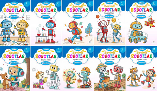 Sevimli Robotlar Boyama Kitabı (10 ‘Lu Set)