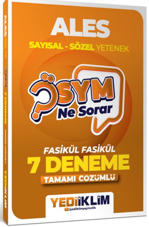 2027 Ösym Ne Sorar ALES Tamamı Çözümlü Fasikül 7 Deneme