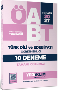 2027 MEB AGS ÖABT Türk Dili ve Edebiyatı Öğretmenliği Tamamı Çözümlü 10 Deneme Sınavı
