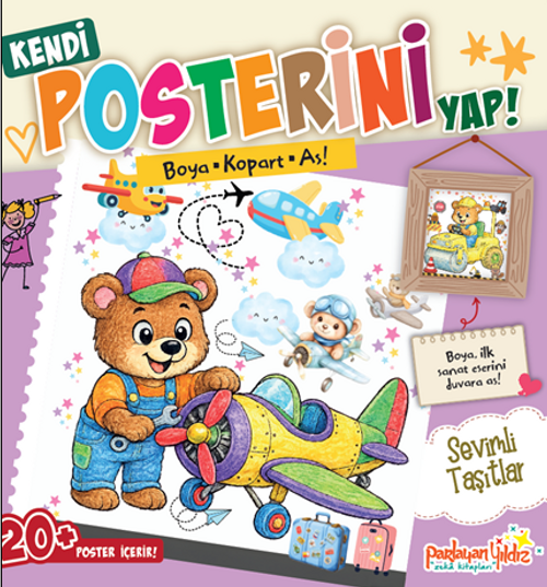 Sevimli Taşıtlar / Kendi Posterini Yap Boya Kopart As