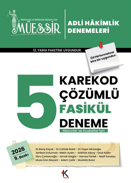 Müessir Adli Hakimlik Denemeleri 2026 / Karekod Çözümlü