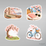 Kitap ve Sakura Sticker Seti