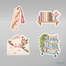 Kitap ve Sakura Sticker Seti