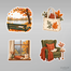 Kitap ve Sonbahar Sticker Seti
