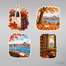 Kitap ve Sonbahar Sticker Seti