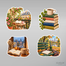 Kitap ve Kahve Sticker Seti