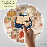 Kitap ve Kahve Sticker Seti