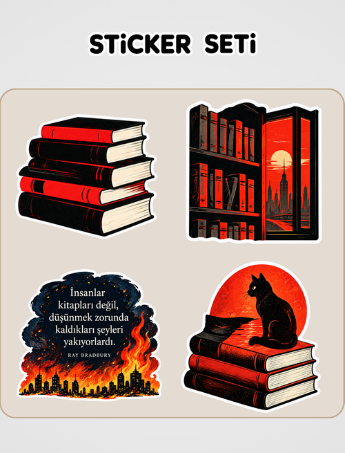Fahrenheit 451 Sticker Seti