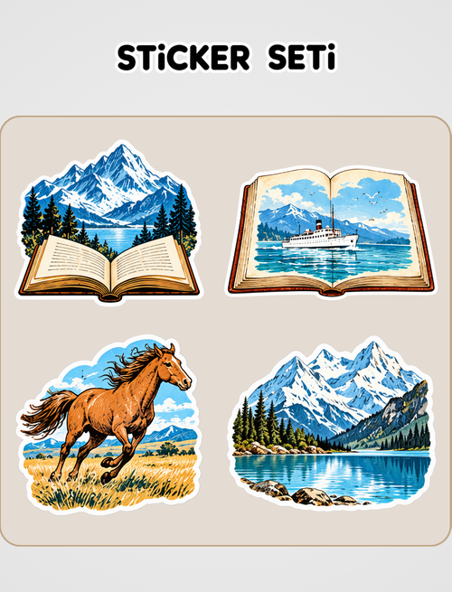 Beyaz Gemi Sticker Seti