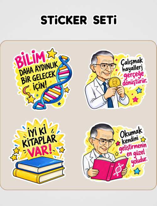 DNA Tamircisi Aziz Sancar Sticker Seti
