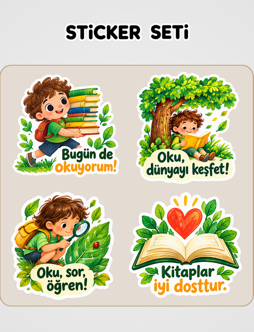 Dünyayı Okuyan Çocuk Sticker Seti