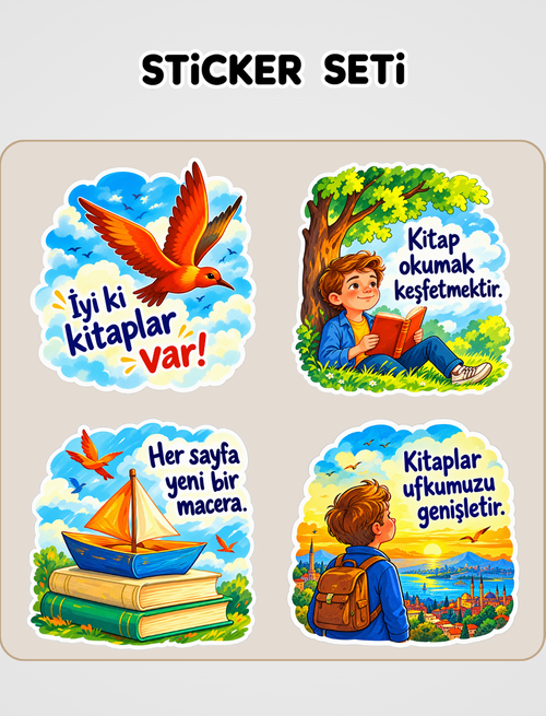 Gökyüzüne Bakan Çocuk Sticker Seti