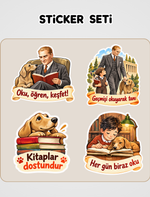 Tarihe Tanıklık Eden Köpek Foks Sticker Seti