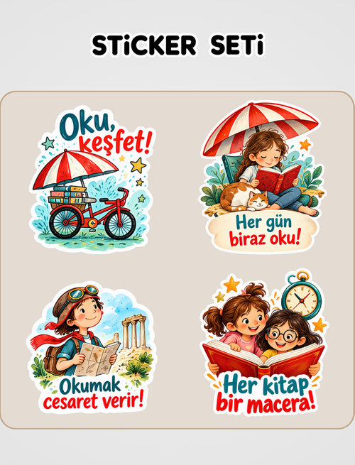Zaman Bisikleti Sticker Seti