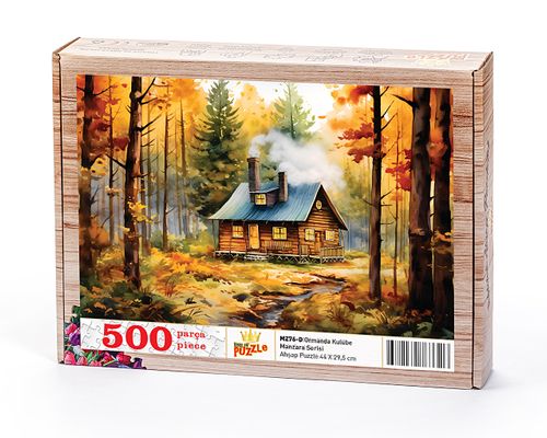 Ormanda Kulübe Ahşap Puzzle 500 Parça ( MZ76-D )
