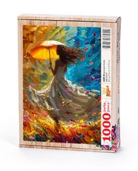 Şemsiyeli Kadın Ahşap Puzzle 1000 Parça ( AS09-M )