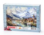 İtalyan Alplerinde Kasaba Ahşap Puzzle  2000 Parça ( UK58-MM )