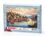 İtalya Sernio Dağı'nda Kasaba Ahşap Puzzle  2000 Parça ( UK60-MM )