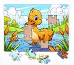 Ördek Kardeş Ahşap Puzzle 35 Parça ( XXXV-58 )