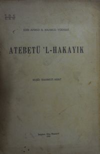 Atebetü'l-Hakayık / 10-F-28