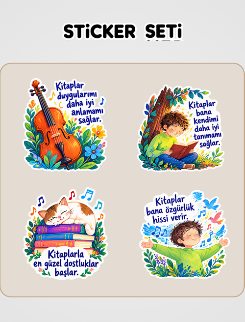 Müziğin Rengi Sticker Seti