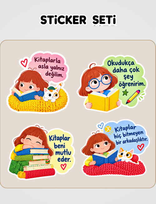 Okumayı Söken Çocuk Sticker Seti