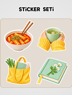 Ölmek İstiyorum Ama Tteokbokki de Yemek İstiyorum Sticker Seti