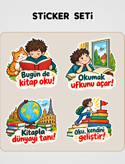 Tersine Okul Sticker Seti