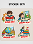 Tersine Okul Sticker Seti