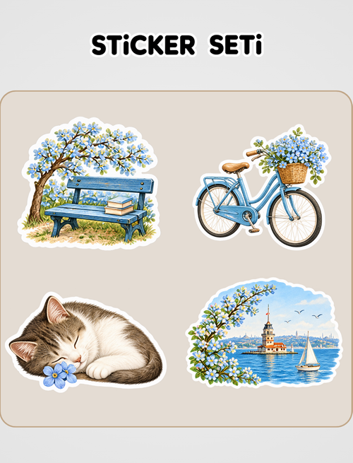 Belki Derdimize Çare Bir Çiçek Sticker Seti