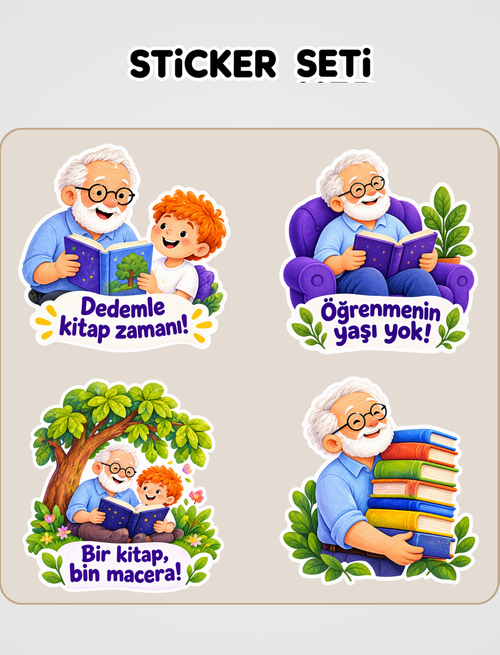Dedem Tekrar Çocuk Oldu Sticker Seti