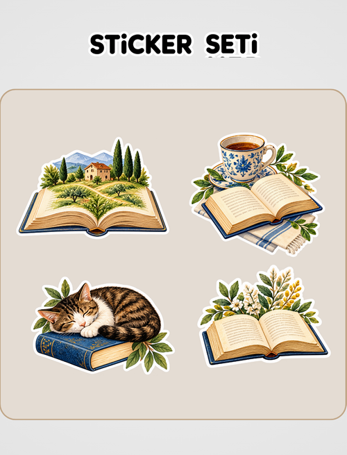 Eşekli Kütüphaneci Sticker Seti