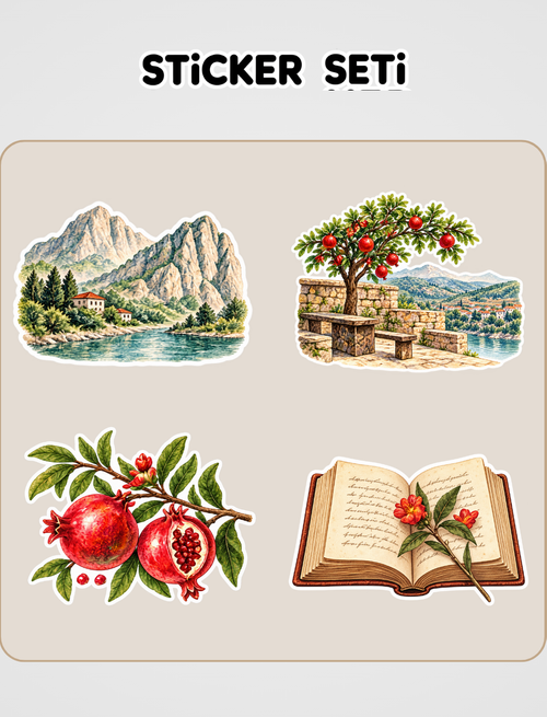 Nar Ağacı Sticker Seti