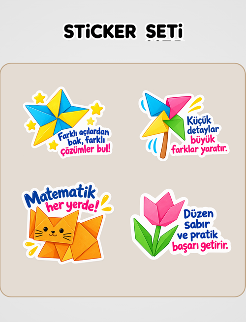 Origami ile Kolay Matematik Sticker Seti