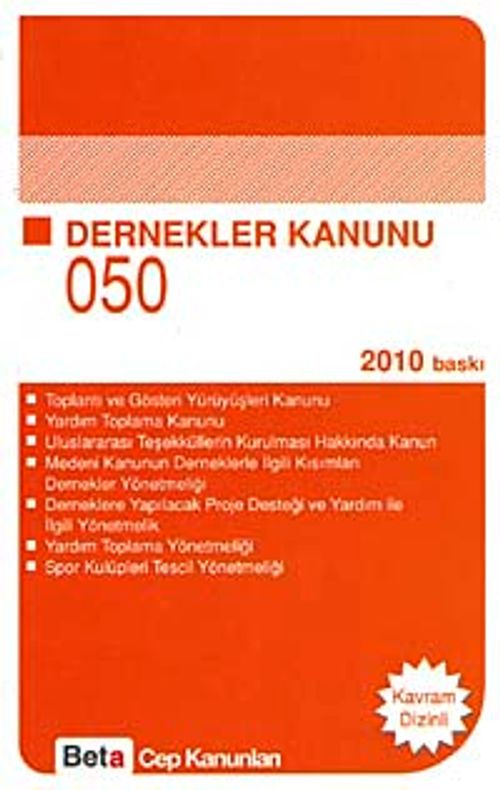 Dernekler Kanunu /  Cep Kanunları 050
