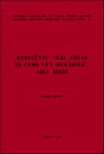 Kereci'nin İlel-Hesab El-Cebr ve'l-Mukabele  Adlı Eseri