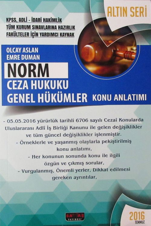 Norm Ceza Hukuku Genel Hükümler Konu Anlatımı