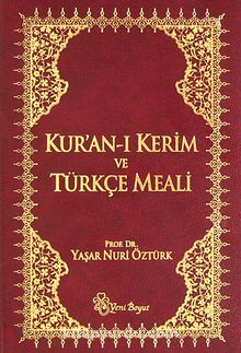 Kuranı Kerim ve Türkçe Meali (Metinli-Küçük boy) (ciltli) - Prof. Dr. Yaşar Nuri Öztürk