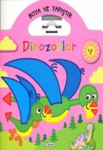Boya ve Yapıştır Dinozorlar - Pembe