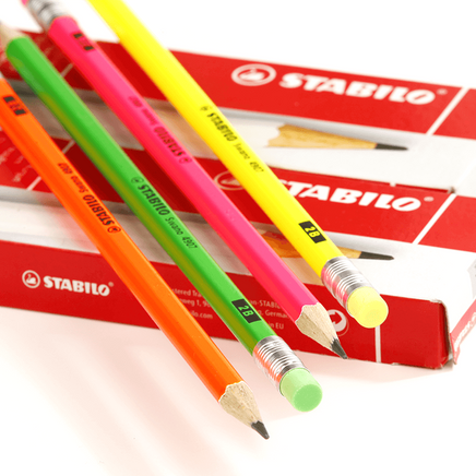 Stabilo Neon Silgili Kurşun Kalem (12 Adet)