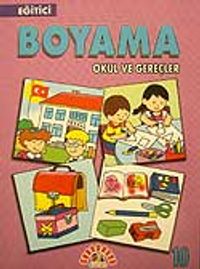 Eğitici Boyama 10 Okul ve Gereçler