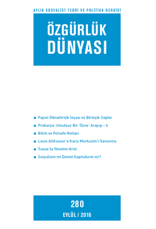 Özgürlük Dünyası / Aylık Sosyalist Teori ve Politika Dergisi / Eylül 2016 Sayı:280