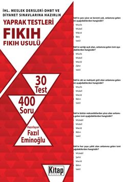 İHL. Meslek Dersleri-DHBT ve Diyanet Sınavlarına Hazırlık Yaprak Testleri Fıkıh-Fıkıh Usulü