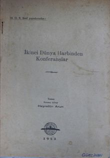 İkinci Dünya Harbinden Konferanslar (1-C-21)