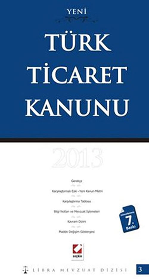 TBM様　30冊 その③ Yeni Türk Ticaret Kanunu / Libra Mevzuat Dizisi-3 2013 (Mutlu Dinç