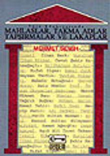 Türk Edebiyatında Mahlaslar, Takma adlar, Tapşırmalar ve Lakaplar