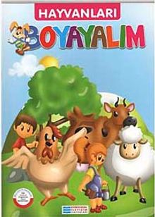 Hayvanları Boyayalım / Pembe Seri - Tavuk,Kuzu,İnek